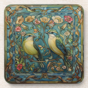 Dessous-de-verre Oiseaux chanteurs amoureux Design Art Nouveau roma