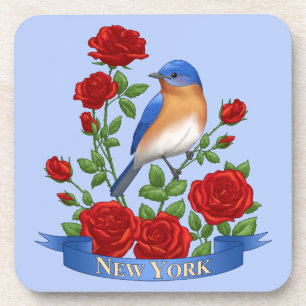 Dessous-de-verre Oiseaux et fleurs de l'État de New York