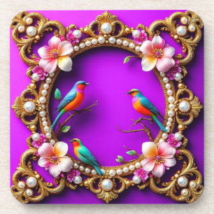 Dessous-de-verre Oiseaux Vibrants Posés