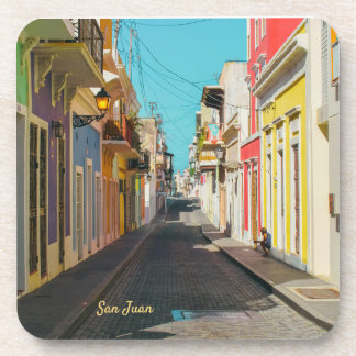 Dessous-de-verre Old San Juan Cobblestone Street Photography