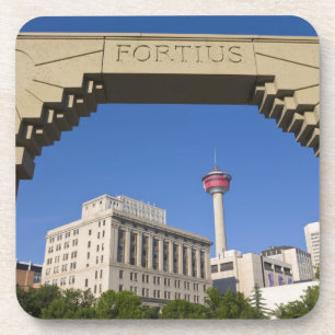 Dessous-de-verre Olympic Plaza et Calgary Tower, Alberta, Canada