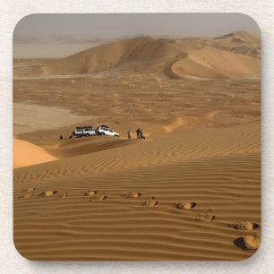 Dessous-de-verre Oman, désert Rub Al Khali, roulant sur les dunes