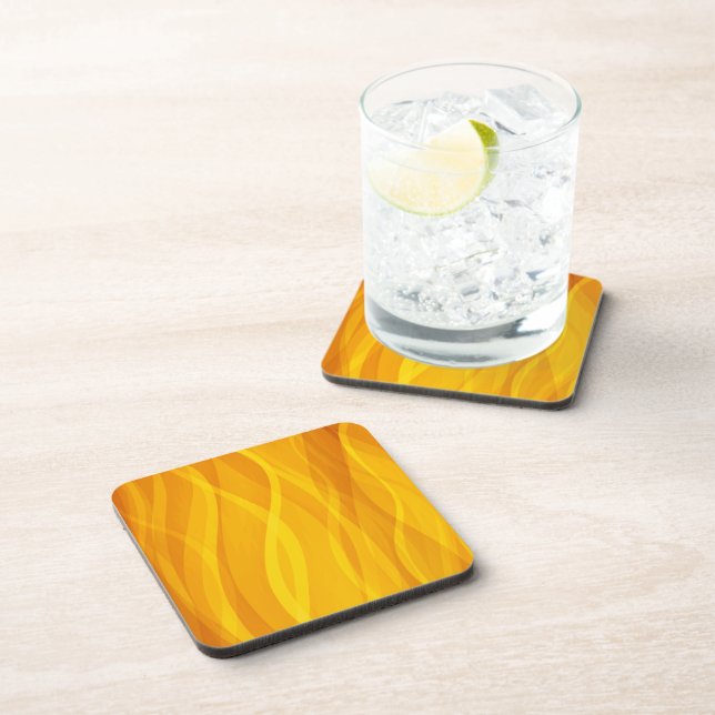 Dessous-de-verre Ondes de tissage dorées ensemble de 6 dessous de v (Côté Droit)