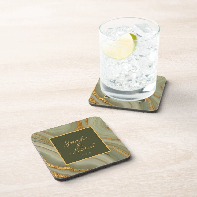 Dessous-de-verre Onyx Luxe Avec Or  (Côté Droit)
