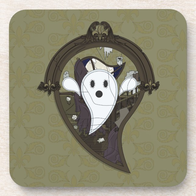 Dessous-de-verre Ooh teh Ghost Square Coaster (Devant)