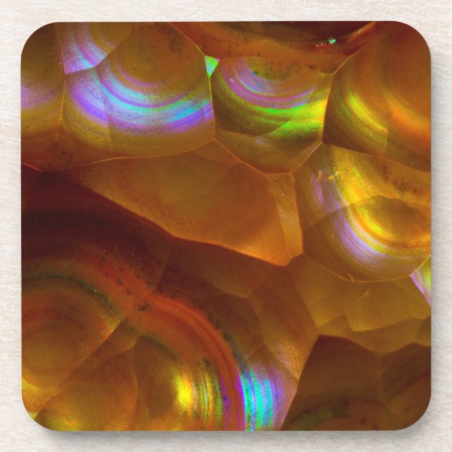 Dessous-de-verre Opale de feu orange iridescente (Devant)