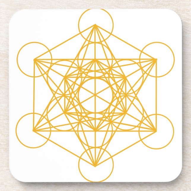 Dessous-de-verre Or de cube en Metatron (Devant)