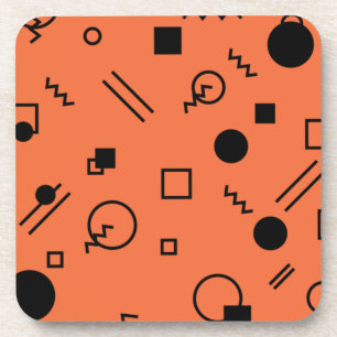 Dessous-de-verre Orange, fun, trendy, geometric Memphis graphic
