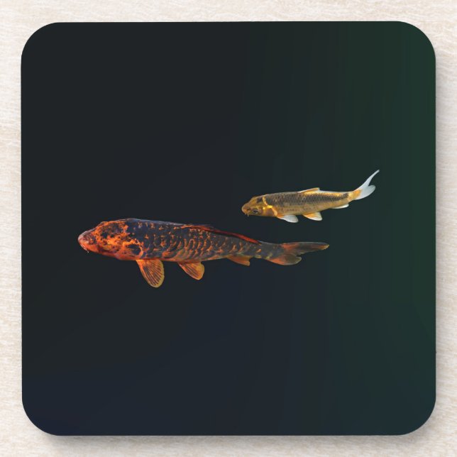 Dessous-de-verre Orange Koi et Gold Koi (Devant)