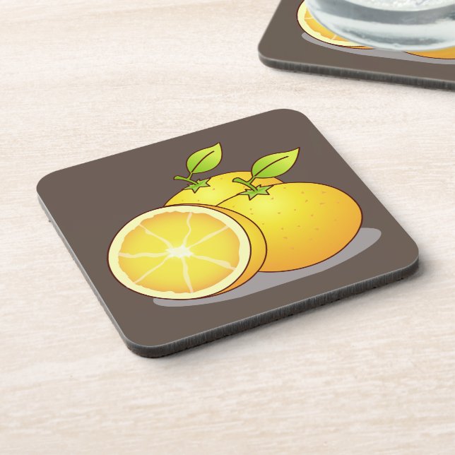 Dessous-de-verre Oranges juteuses art fruitier (Côté gauche)