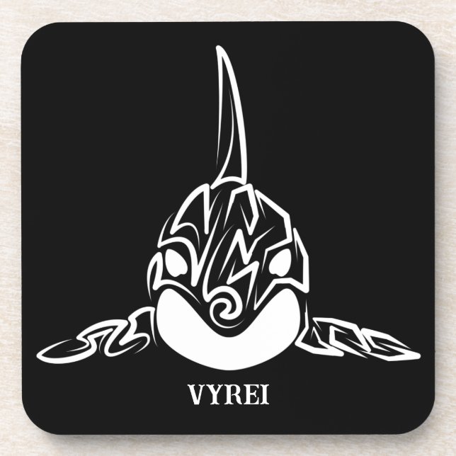 Dessous-de-verre Orca tribale noire et blanche (Devant)