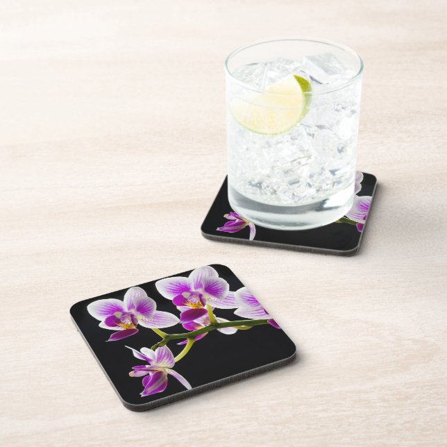 Dessous-de-verre Orchidée blanche et violette (Côté Droit)