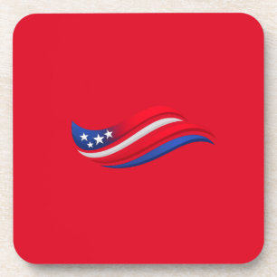 Dessous-de-verre Oreiller USA Stars & Stripes Wave Rouge Blanc