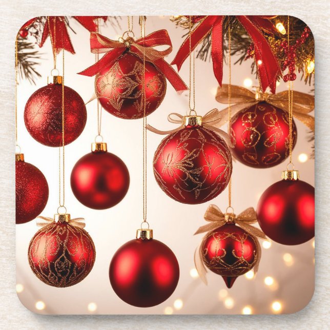 Dessous-de-verre Ornements de Noël élégants (Devant)