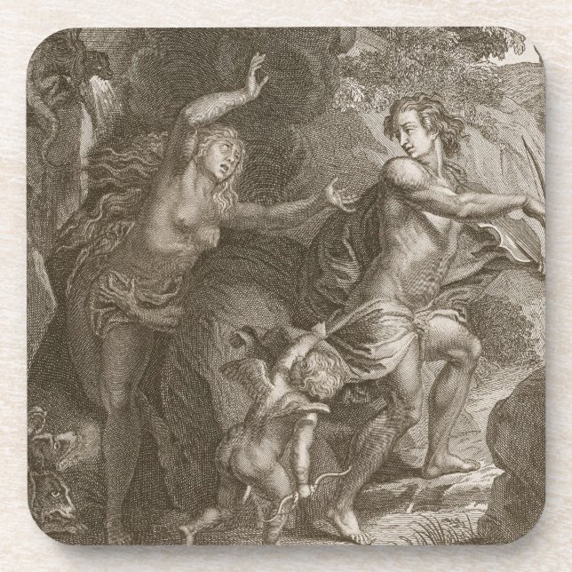 Dessous-de-verre Orphée, Eurydice principal hors d'enfer, regarde (Devant)