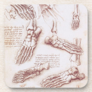 Dessous-de-verre Os de pied de l'anatomie humaine par Leonardo da V