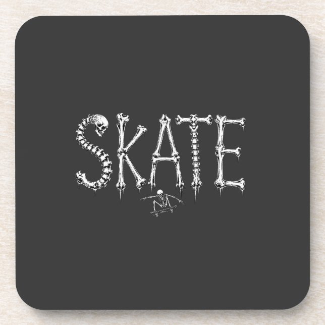 Dessous-de-verre Os squelette de skate (Devant)