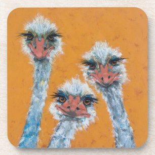 Dessous-de-verre Ostrich soeurs en plastique dur