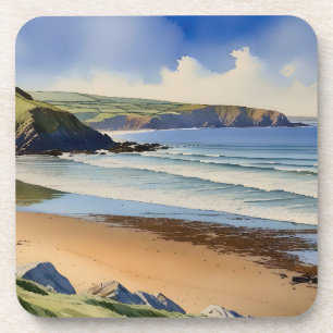 Dessous-de-verre "Où le ciel rencontre le sable calme" - Paysage ma