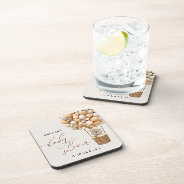 Dessous-de-verre Ours, Balloons Beiges, Balloon À Air Chaud, Baby s (Côté Droit)