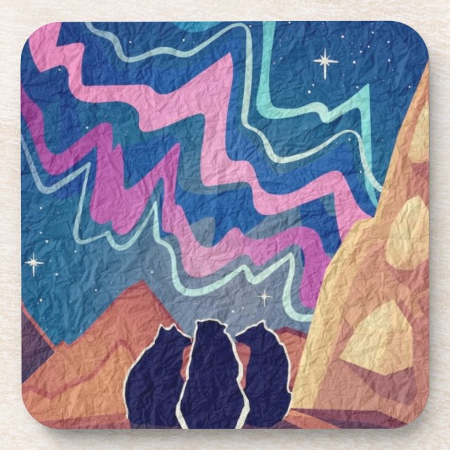 Dessous-de-verre Ours lumineux nordique (Devant)