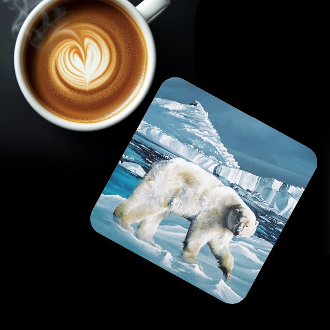 Dessous-de-verre Ours polaire arctique bleu (Créateur téléchargé)