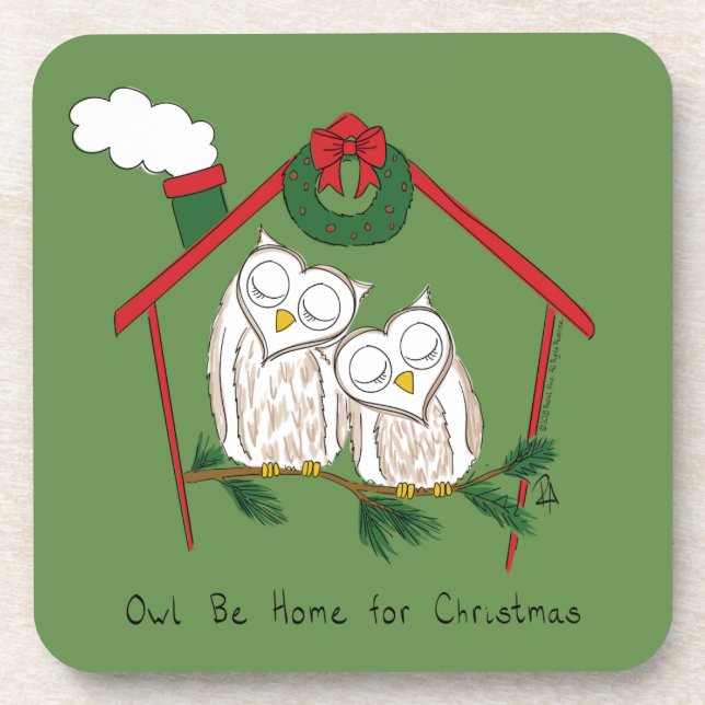 Dessous-de-verre Owl Christmas Cute Kids (Devant)