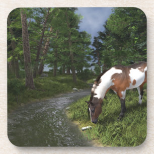 Dessous-de-verre Paint Horse by Forest Stream