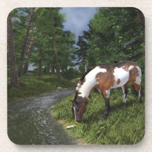 Dessous-de-verre Paint Horse by the Forest Stream