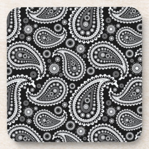 Dessous-de-verre Paisley B&W Cork Coaster Set