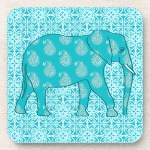 Dessous-de-verre Paisley - bleu turquoise et aqua