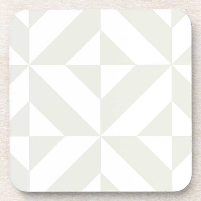 Dessous-de-verre Pale Gray Geometric Deco Cube Pattern (Devant)