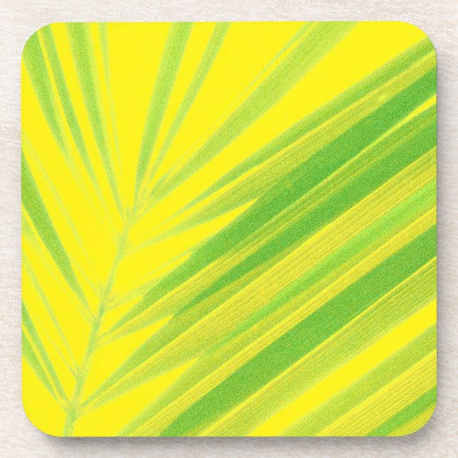 Dessous-de-verre Pale Green Pastel Palm Feuilles (Devant)