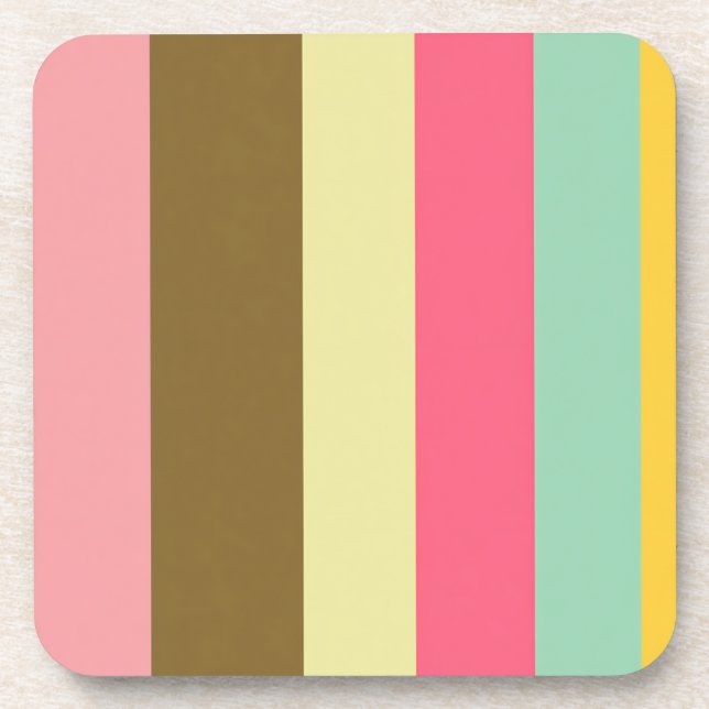 Dessous-de-verre Palette de couleurs rayées d'été (Devant)