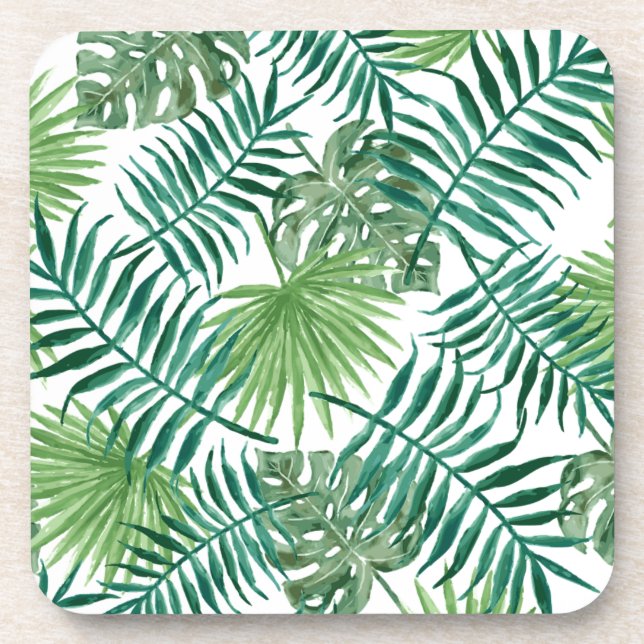 Dessous-de-verre Palmette botanique tropicale de plante (Devant)