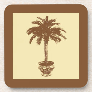 Dessous-de-verre Palmier pointu - brun foncé et bronzé