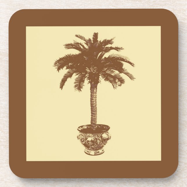 Dessous-de-verre Palmier pointu - brun foncé et bronzé (Devant)