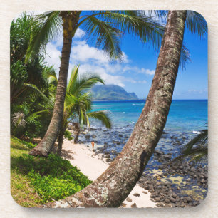 Dessous-de-verre Palmiers le long de la plage de Hideaways
