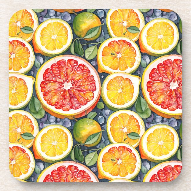 Dessous-de-verre Pamplemousse, Limon et Citrons Citrus Thématique (Devant)