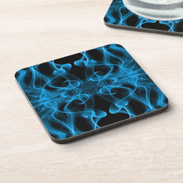 Dessous-de-verre Panaches de fumée bleue sur fond noir (Côté gauche)