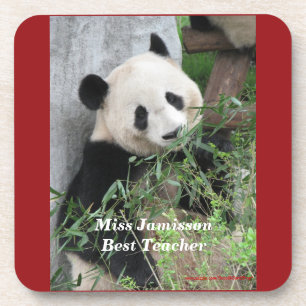 Dessous-de-verre Panda géant, Meilleur enseignant, Ensemble rouge