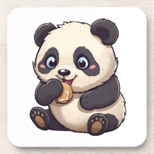 Dessous-de-verre Panda mange un biscuit