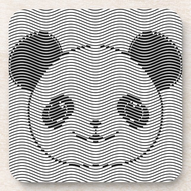 Dessous-de-verre Panda Porte Face Sur La Vague Motif (Devant)
