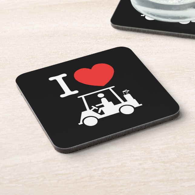 Dessous-de-verre Panier de golf I Heart (Love) (Côté gauche)