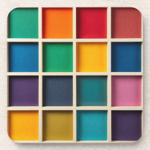 Dessous-de-verre Panneau de grille géométrique coloré