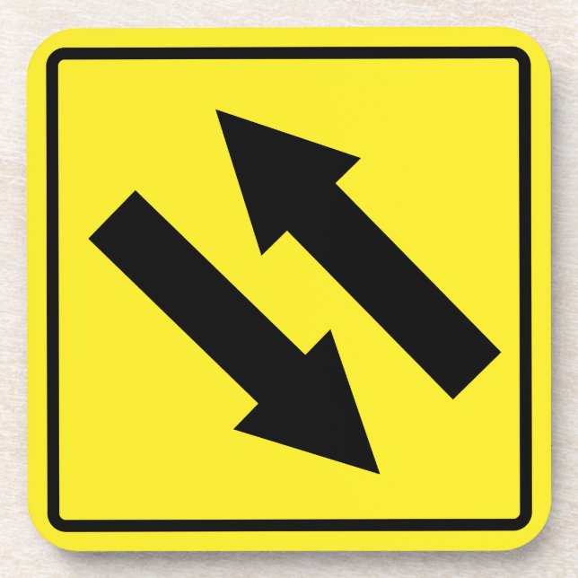 Dessous-de-verre Panneau de signalisation à deux voies Dessous de v (Devant)