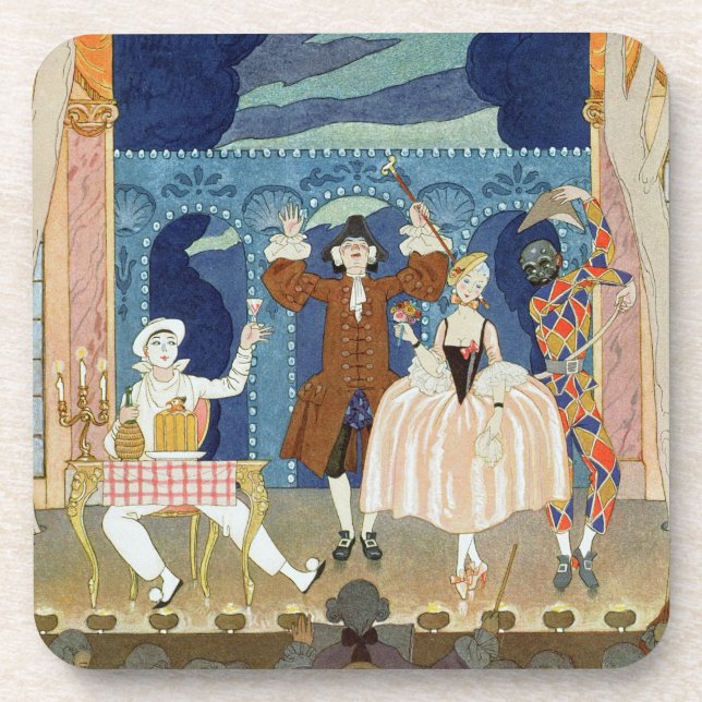 Dessous-de-verre Pantomime l'étape, illustration pour des 'fêtes (Devant)