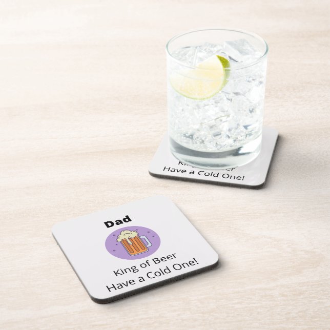 Dessous-de-verre Papa King of Beer a un Cold One (Côté Droit)