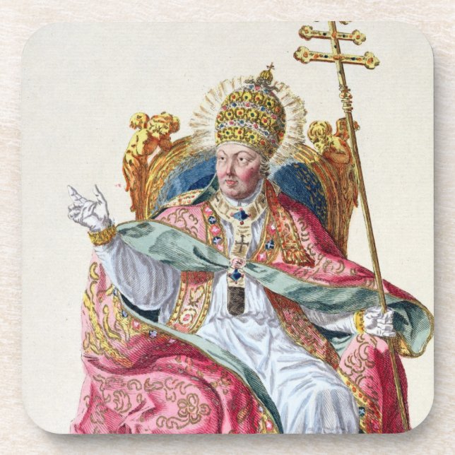 Dessous-de-verre Pape Pius VI (1717-99) de 'DES Estampes de (Devant)