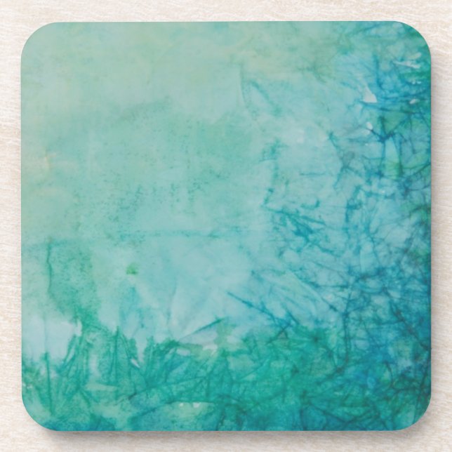 Dessous-de-verre Papier avec l'abrégé sur bleu, vert, et noir (Devant)